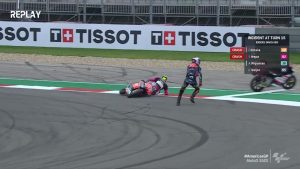 Awkward moment Moto3 star ‘forgets he switched teams’ and gets on wrong bike mid-race