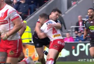 Rugby League star faces FIVE-MATCH ban after clattering rival’s face with shoulder in horror tackle