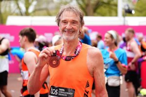 What was Sir Jim Ratcliffe’s time at the London Marathon?