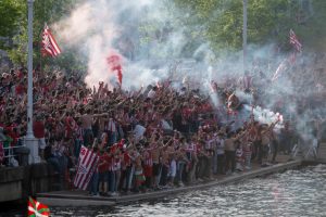 ‘Now that’s a party’ – ONE MILLION Athletic fans flood Bilbao for trophy parade on river after ending 40-year drought