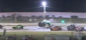 Watch heart-stopping moment race car is sent flying 90 degrees in the air towards fans after ‘freak’ crash