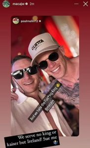 Wrexham’s Paul Mullin and James McClean make dig at cancer-stricken King while partying with Rob McElhenney in Vegas