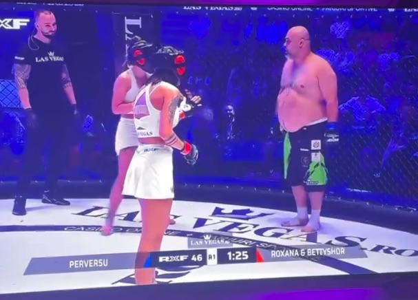 Watch huge male MMA star take on two female rivals in shocking fight as fans ask ‘who thought this was a good idea?’