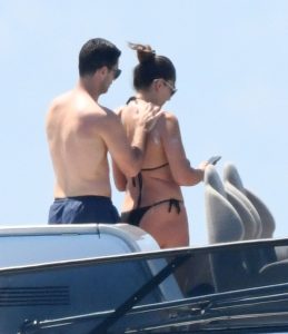 Mikel Arteta rubs sunscreen into ex-Miss World contestant wife Lorena Bernal as Arsenal boss relaxes on yacht holiday