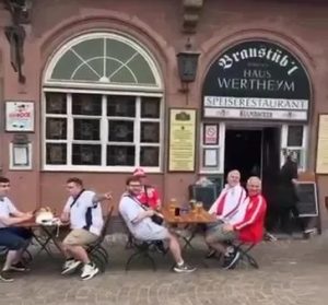 Touching moment Chris Kamara is given amazing reception by England fans in Frankfurt ahead of Euro 2024 clash vs Denmark