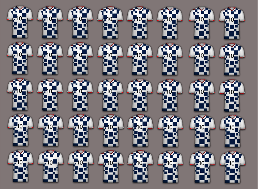 Everyone can see the football shirts – but you have 20/20 vision & a high IQ if you spot the odd ones out in 11 seconds