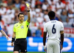 Marc Guehi OUT of England’s quarter-final clash if they progress after yellow card in third minute against Slovakia