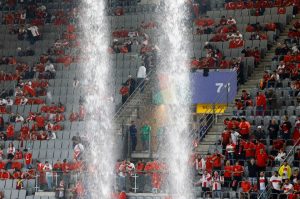 Fights break out in stands ahead of Turkey’s Euro 2024 clash vs Georgia as waterfalls pour from roof after heavy storms