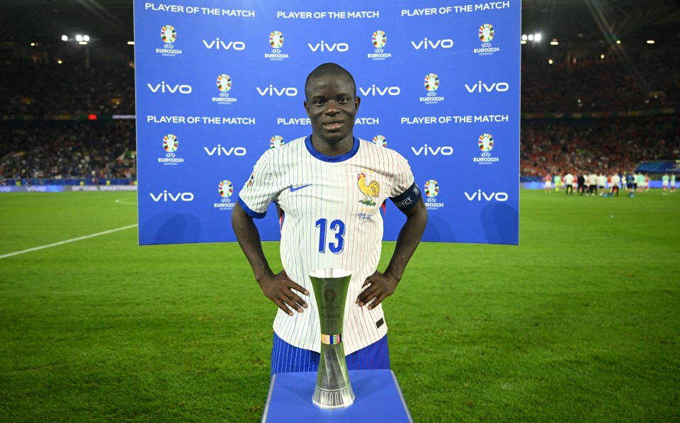 Fans say ‘current Kante is prime Kante’ as France star, 33, picks up Man of the Match award after two years away