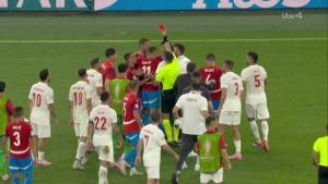 Czech Republic vs Turkey ends in chaos with huge brawl and pitch invader as ref gives out red card AFTER final whistle