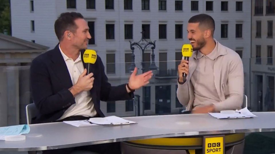 Awkward moment Frank Lampard corrects ‘all over the place’ Conor Coady live on TV during Euro 2024 coverage