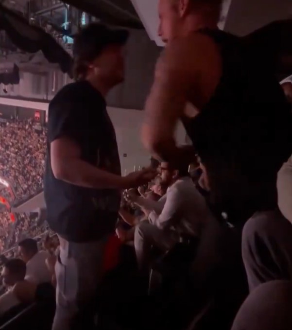 Watch insane moment UFC 302 fan is tossed down 5 ROWS in crowd brawl as viewers joke ‘best fight that night’