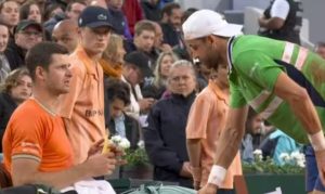 Never-before-seen moment French Open star asks his opponent to help him get UMPIRE changed in bizarre scenes