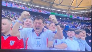 England supporter who went viral during 2022 World Cup pictured at Serbia Euro 2024 opener sending fans into a frenzy