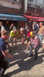 Fans love ‘wholesome’ moment England supporters dance with German woman in street as Euro 2024 party hits Frankfurt