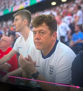 Even Steve McClaren lookalike fan is ‘broken’ by England vs Denmark as BBC cameras capture ‘face of the nation’