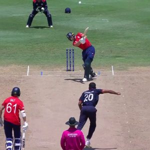 Watch moment England star Jos Buttler shatters solar panel with enormous six in T20 World Cup clash