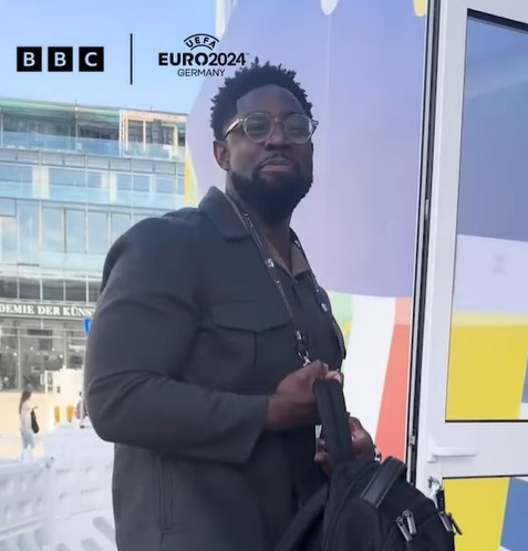 Watch moment shy Micah Richards is lost for words as he arrives at BBC Euro 2024 studio to staff singing happy birthday