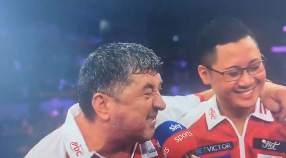 Watch Mensur Suljovic’s passionate speech at World Cup of Darts as fans joke ‘this is my new alarm’