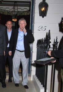 Sir Alex Ferguson spotted leaving exclusive private member’s club in Mayfair with former Man Utd target