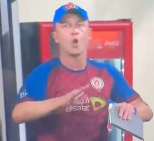 Ex-England star embroiled in ‘cheat’ storm in T20 World Cup as TV cameras catch him in the act