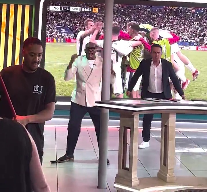 Ian Wright and Gary Neville go wild after Bellingham’s England equaliser… as eagle-eyed fans spot Roy Keane’s reaction