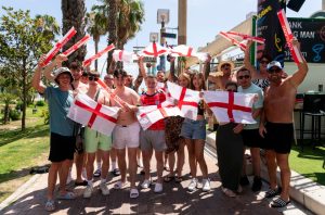 England fans will drink Benidorm dry as they sink £1.30 pints in the sun ahead of Euros clash with Slovenia