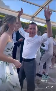 Frankie Dettori walks daughter Ella down the aisle on her wedding day before busting out dad dancing moves at afterparty