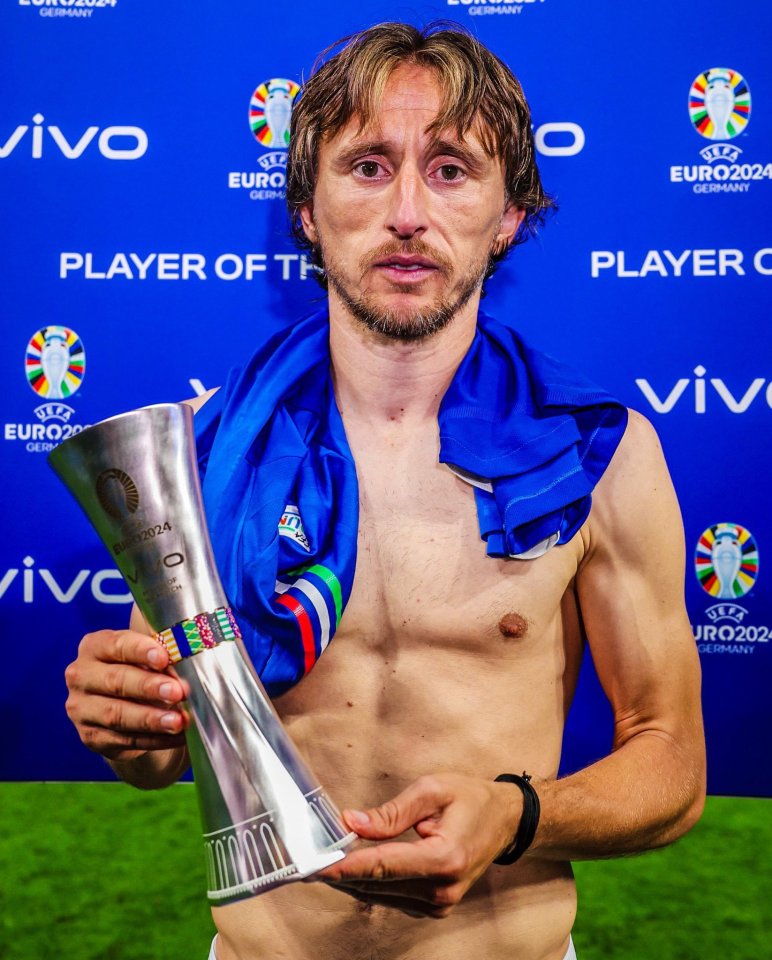 Euro 2024 fans say Luka Modric ‘looks like he’s been crying’ as ‘heartbroken’ Croatia star poses with MOTM trophy