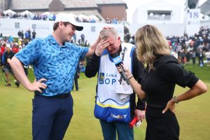 Watch emotional moment Ryder Cup hero Robert MacIntyre breaks down in tears after winning with dad as emergency caddie