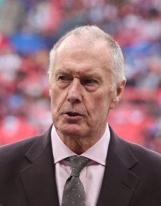 Watch smiling England hero Sir Geoff Hurst brilliantly shoehorn advertising plug into live TV interview on Sky Sports