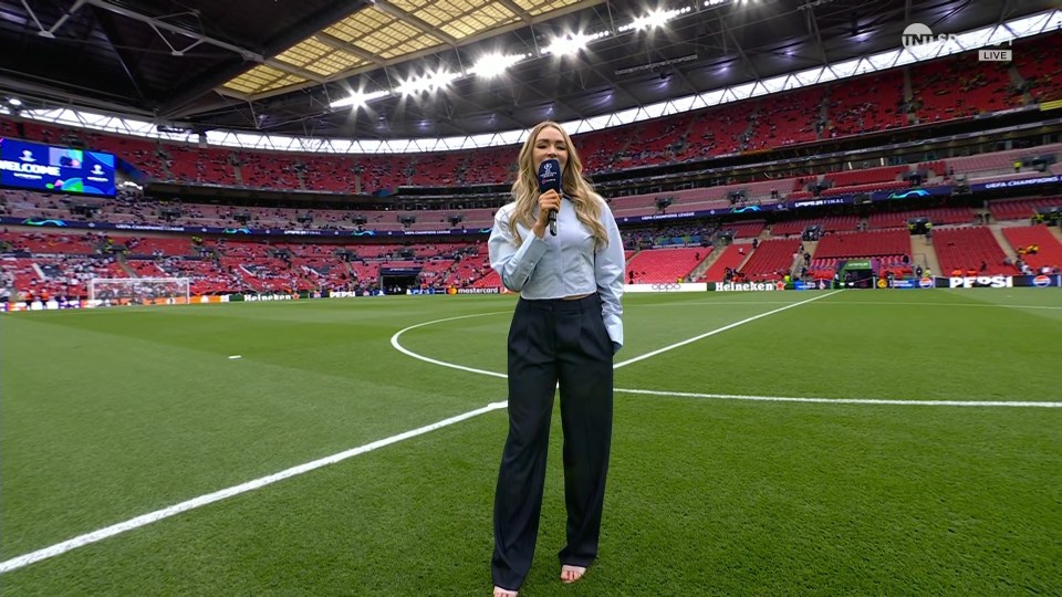 Laura Woods returns to TV for first time since freak accident as she presents Champions League final for TNT Sports