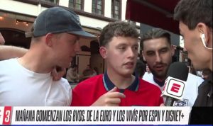 Watch England fan perform ‘messed up’ act with microphone a reporter is left completely baffled