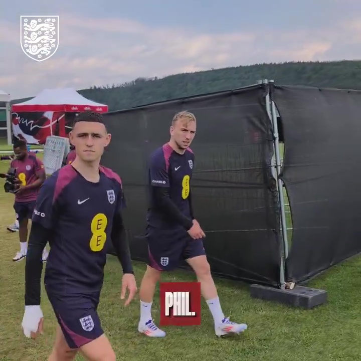 Watch Phil Foden return to England training after birth of third child to fight for spot in team for Euro 2024 last 16