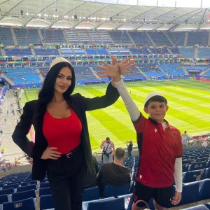 Europe’s ‘sexiest fan’ and controversial former Wag cheers on Albania in Euro 2024 thriller against Croatia