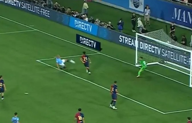 Watch Man City star Erling Haaland’s ‘ghost goal’ against Barcelona that controversially did not count