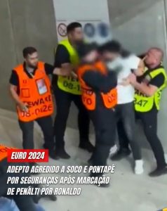 Shocking moment fan is punched and kicked by group of stewards during Portugal’s Euro 2024 win over Slovenia