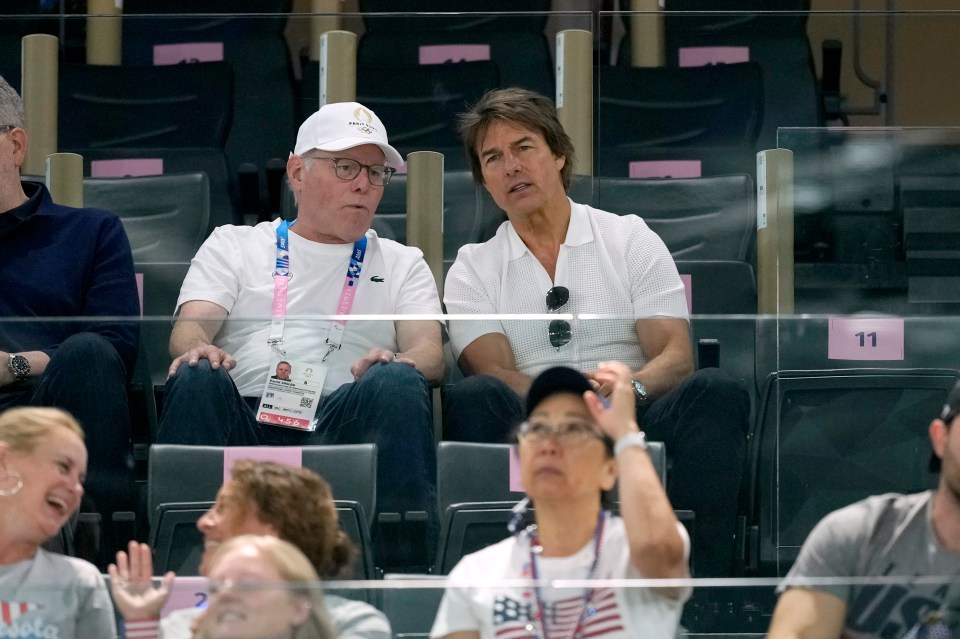 Tom Cruise and Ariana Grande lead the A-listers as they watch the gymnastics at Paris Olympics