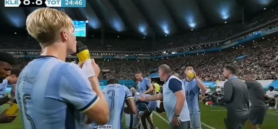 Ange Postecoglou’s F-word rant caught on live TV as he tears into shellshocked Tottenham flops during drinks break