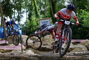 Watch sickening fall for female mountain biker at Paris Olympics 2024 as broadcaster refuses to show replay