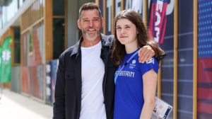 First Dates star Fred Sirieix gives daughter supportive hug as she prepares to compete at Paris Olympics