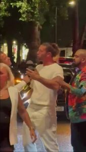 Shock video shows boozy Prem ace Andy Carroll yelling at bystanders in posh street after his shirt was torn in 1am brawl