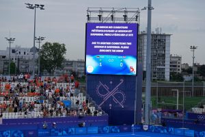 Olympic stadium evacuated over weather warning and play SUSPENDED – before stars forced to play without fans