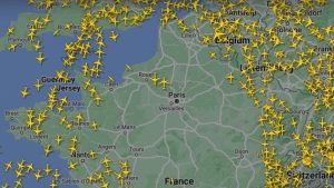 Pic shows no-fly zone the size of BELGIUM over Paris Olympics opening ceremony after sabotage attacks across France