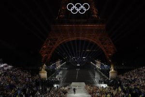 Who lit the torch at the Paris 2024 Olympics?