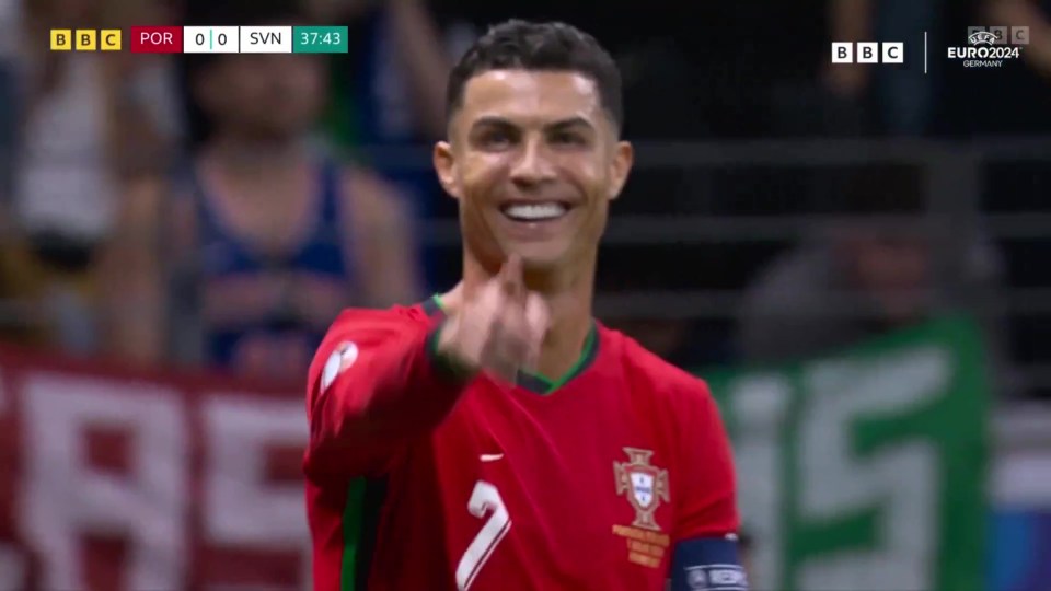 Watch as Cristiano Ronaldo and Bernardo Silva are left in disbelief at referee’s antics during Portugal vs Slovenia