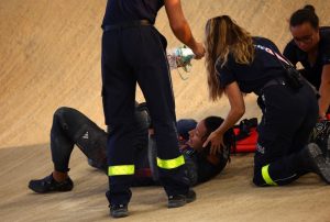 Olympics 2024 star Kye Whyte stretchered off after horror crash in BMX Racing semi-final in huge medal blow to Team GB