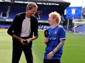 Ed Sheeran makes bold Ipswich prediction at Liverpool game and reveals brilliant reason why he can only watch first half