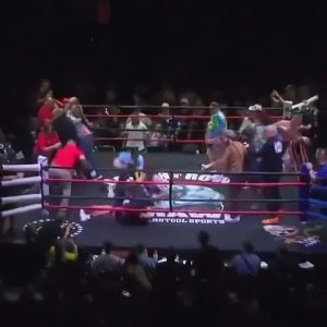 Shocking moment boxer and his brother ‘ARRESTED’ in ring after punching team member and starting enormous brawl