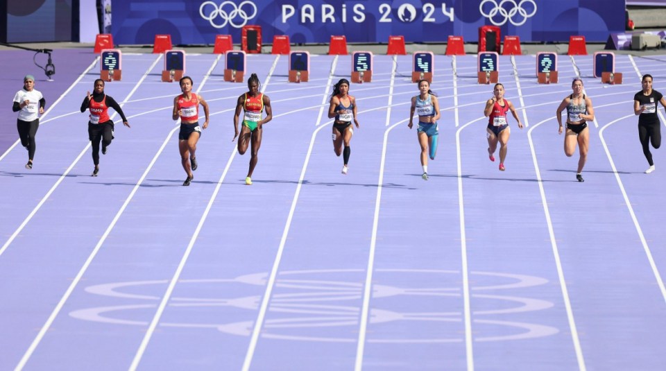 What does a yellow card mean in track and field athletics at Paris 2024 Olympics?